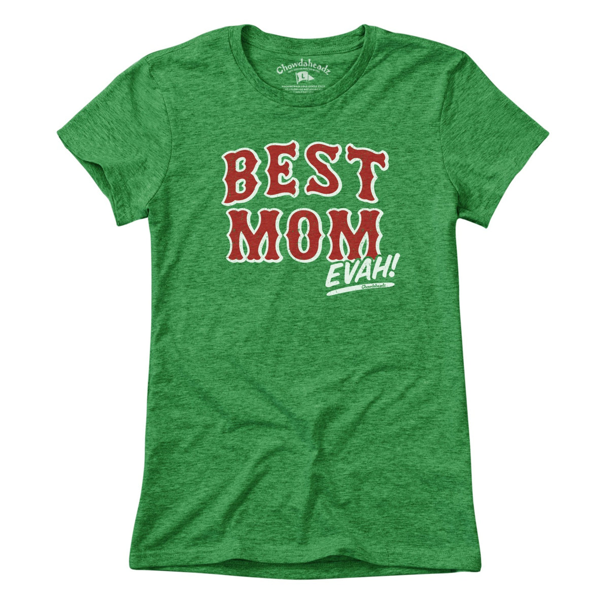 Women's Tee Best Mom Evah Home Team baseball t-shirt in Green