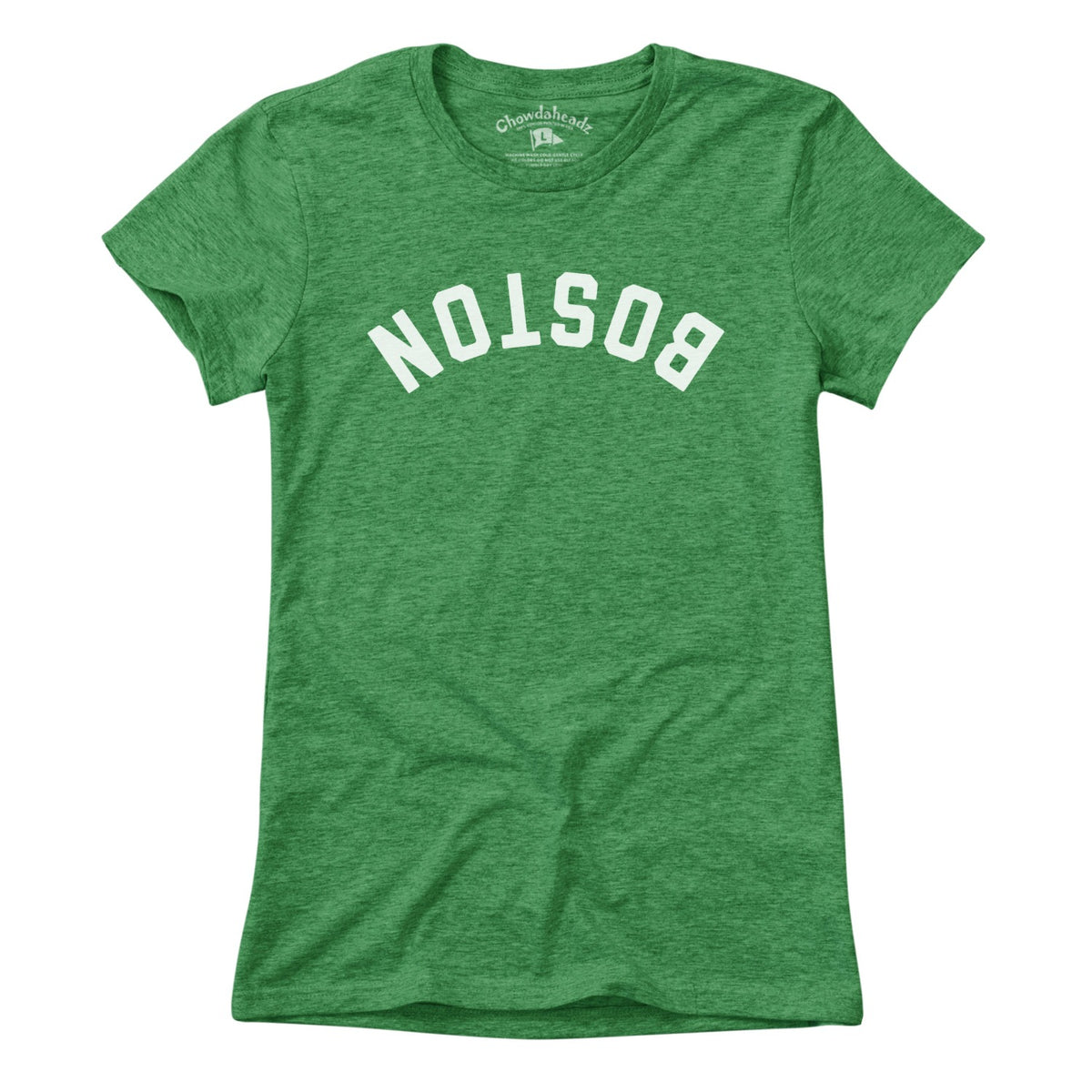 Upside Down Arch women’s t-shirt in kelly green — Boston pride ladies tee
