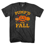 Men's Tee in Charcoal with Pump'd For Fall Pumpkins graphic