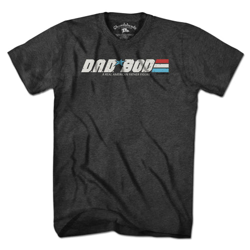 Men's Tee in Charcoal with D.A.D. BOD A Real American Figure graphic