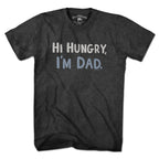 Men's Tee in Charcoal with Hi Hungry I'm Dad vintage distressed dad joke graphic