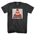 Men's Tee in Charcoal with Boston Traffic Cone construction graphic