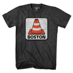 Men's Tee in Charcoal with Boston Traffic Cone construction graphic