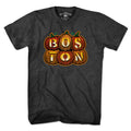 Charcoal Men's Tee featuring stacked jack o' lantern design with Boston autumn vibes