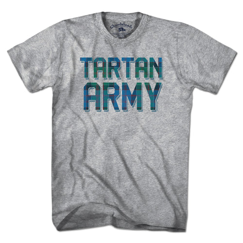 Men's Tee in Gray with Tartan Army Scotland football graphic