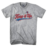 Keep It Up Hacky Sack t-shirt in gray — retro hacky sack tee