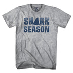 Men's Tee in Gray with Shark Season Cape Cod graphic