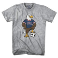 Men's Tee in Gray with USA Soccer Eagle Mascot graphic