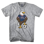 Men's Tee in Gray with USA Soccer Eagle Mascot graphic