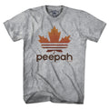 Men's Tee in Gray with Leaf Peepah New England fall foliage graphic