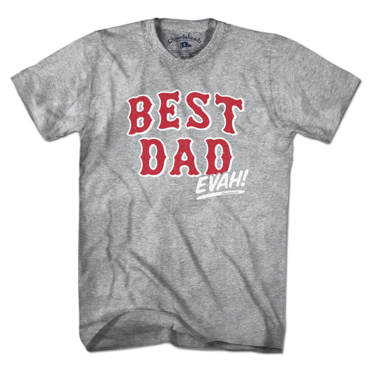 Best Dad Evah Home Team Baseball t-shirt in gray — Boston baseball dad tee