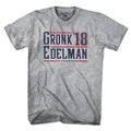Men's Tee in Gray with Gronk Edelman '18 New England football legends graphic