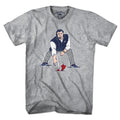 Men's Tee in Gray with Three Point Stance Coach New England football graphic