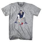 Men's Tee in Gray with Three Point Stance Coach New England football graphic