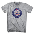 Men's Tee in Gray with Fightin' For Freedom Uncle Sam patriotic graphic