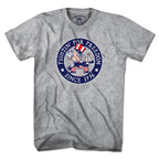 Men's Tee in Gray with Fightin' For Freedom Uncle Sam patriotic graphic