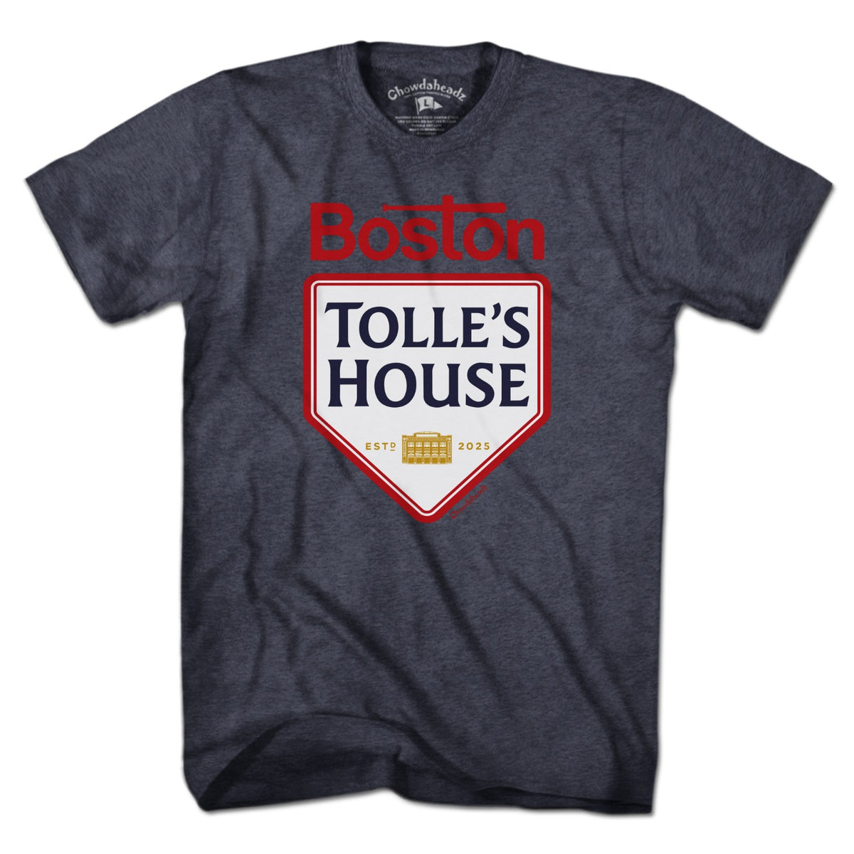 Men's Tee in Heather Blue with Tolle's House Boston Baseball #70 graphic