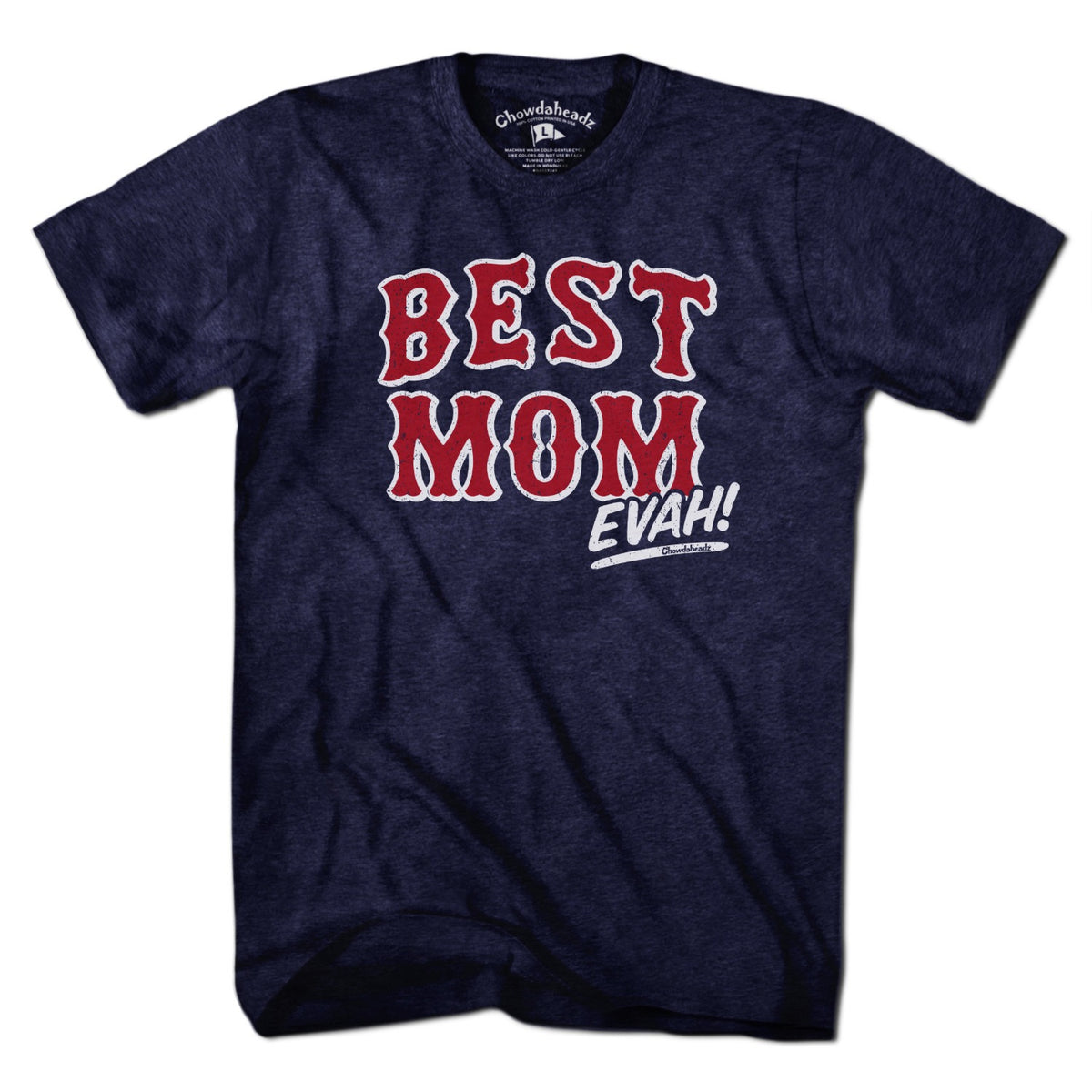 Men's Tee Best Mom Evah Home Team baseball t-shirt in Heather Blue