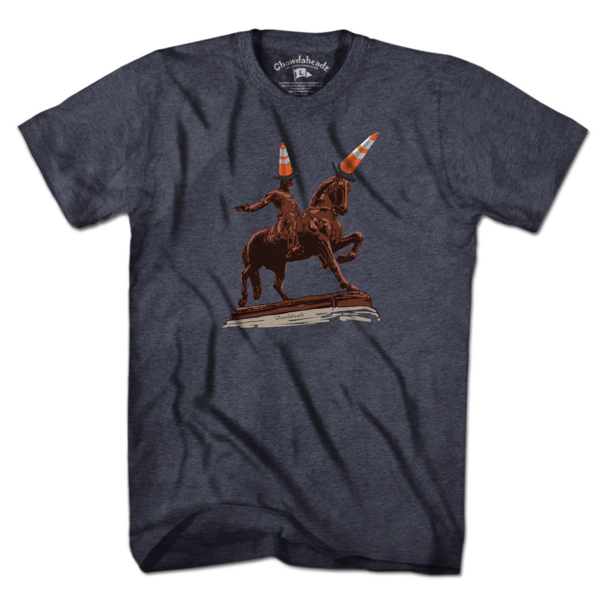 Men's Tee in Heather Blue with The Scottish Were Here heritage graphic