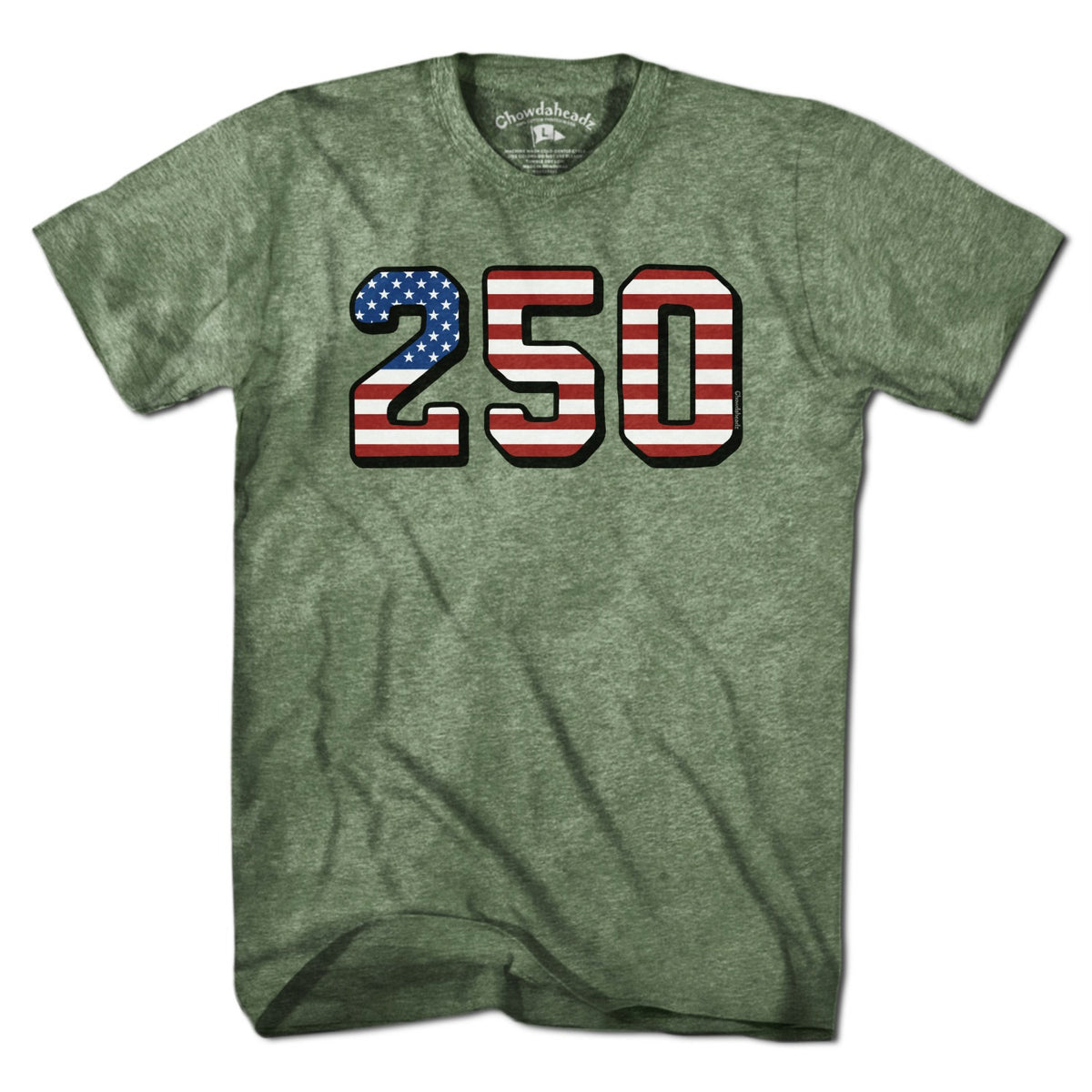 USA 250 American flag Men's Tee in Military Green