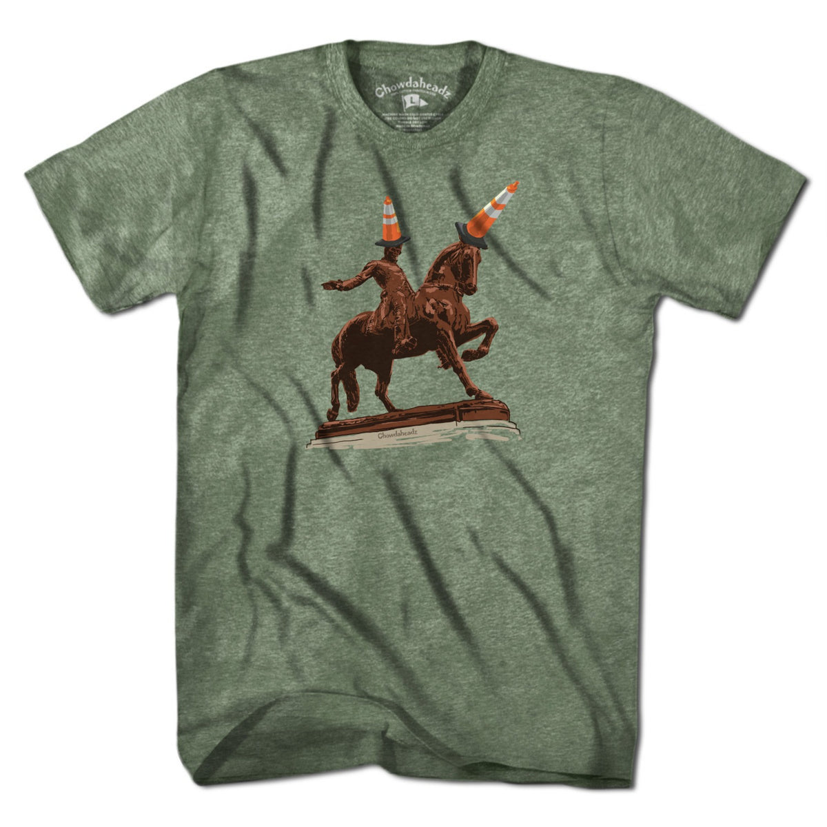 Men's Tee in Military Green with The Scottish Were Here heritage graphic