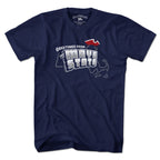 Men's Tee in Navy with Greetings From The Maye State New England football graphic