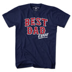 Best Dad Evah Home Team Baseball t-shirt in navy — Boston baseball dad tee