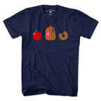Men's Tee apple cider donut graphic tee in Navy - New England autumn apparel
