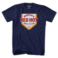 Men's Tee in Navy with Boston's Red Hot Baseball Label vintage graphic