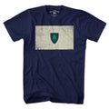 Men's Tee in Navy with Vintage Massachusetts Flag Bay State heritage graphic