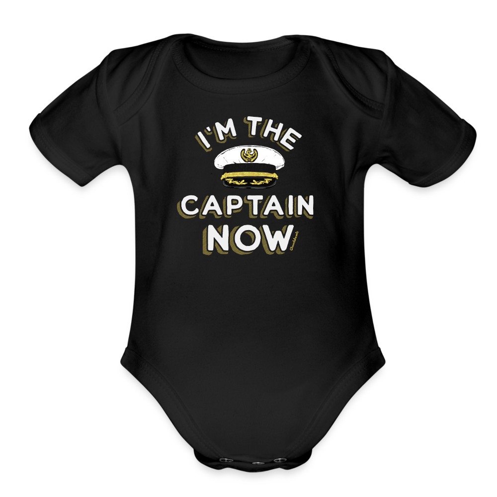 I'm The Captain Now Infant One Piece - black