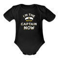 I'm The Captain Now Infant One Piece - black