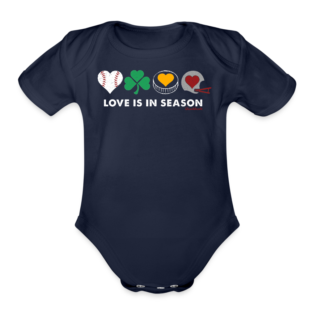 Love Is In Season Infant One Piece - dark navy