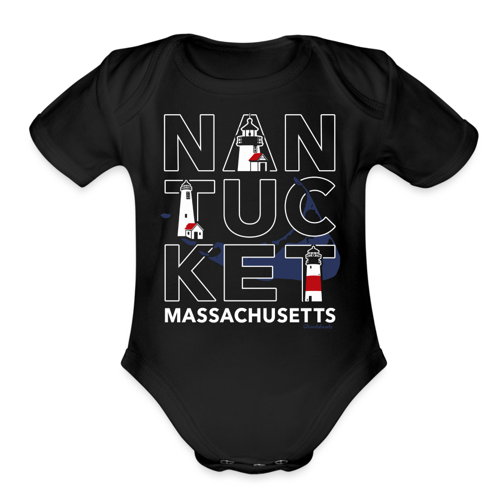 Nantucket MA Infant One Piece - black
