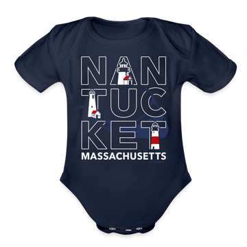 Nantucket MA Infant One Piece - dark navy