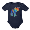 Tie Dye Moose Infant One Piece - dark navy