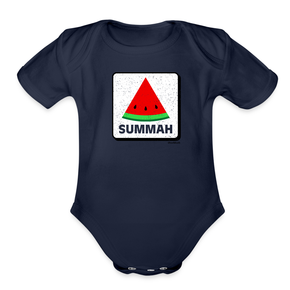 Watermelon Summah Sign Infant One Piece - dark navy
