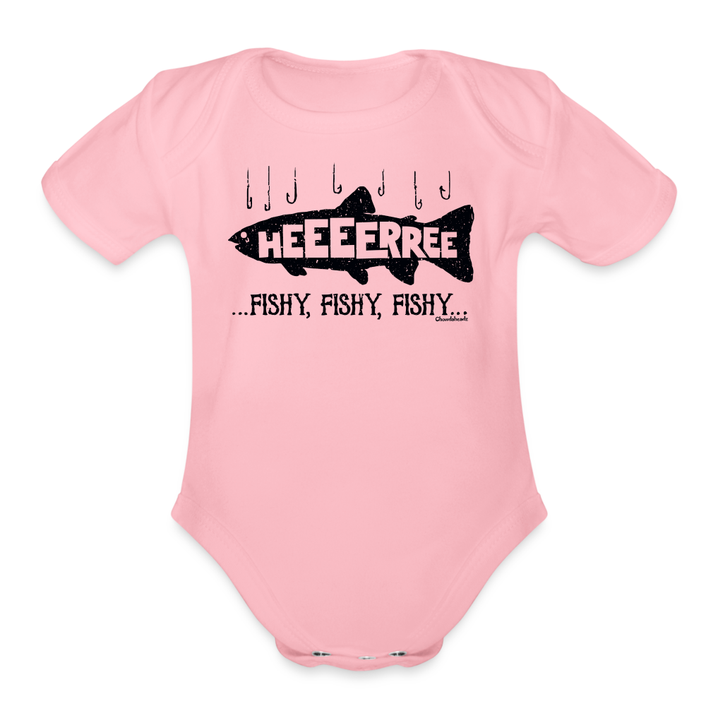 Here...Fishy, Fishy, Fishy Infant One Piece - light pink