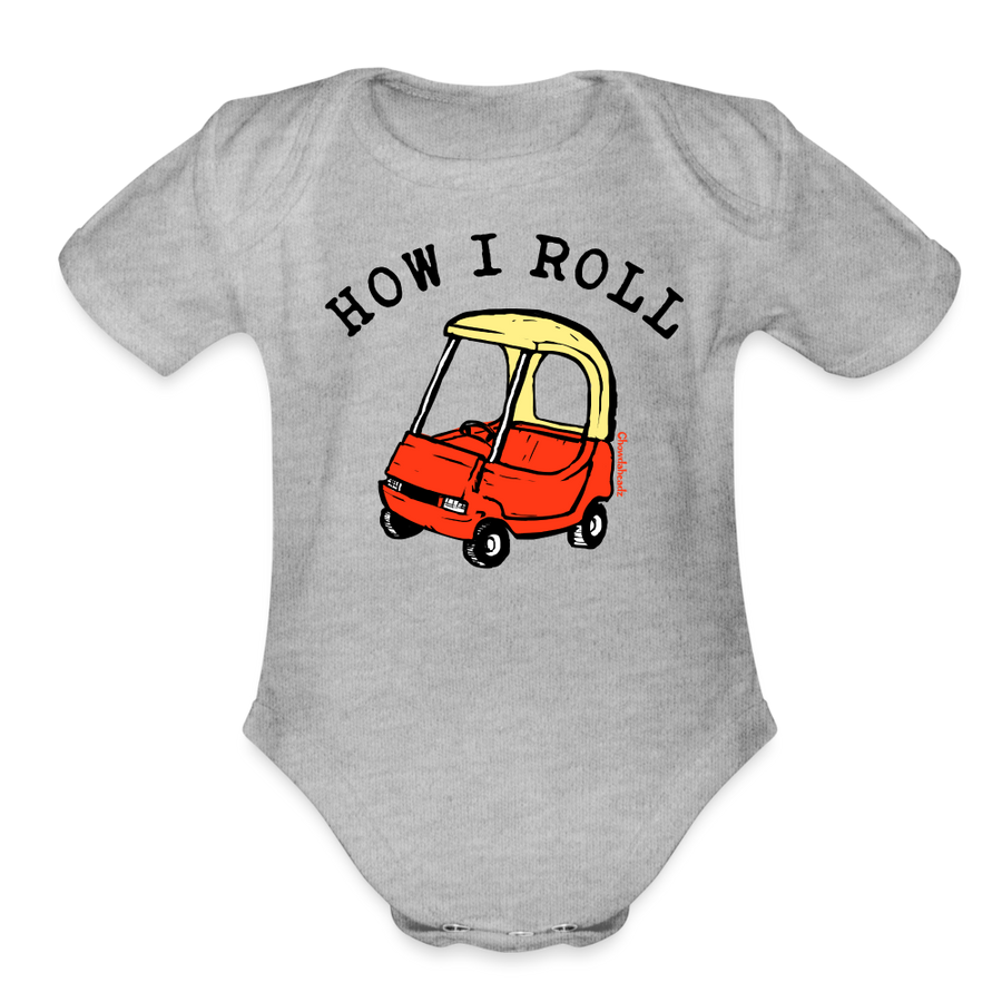 How I Roll Kids Car Infant One Piece - heather grey