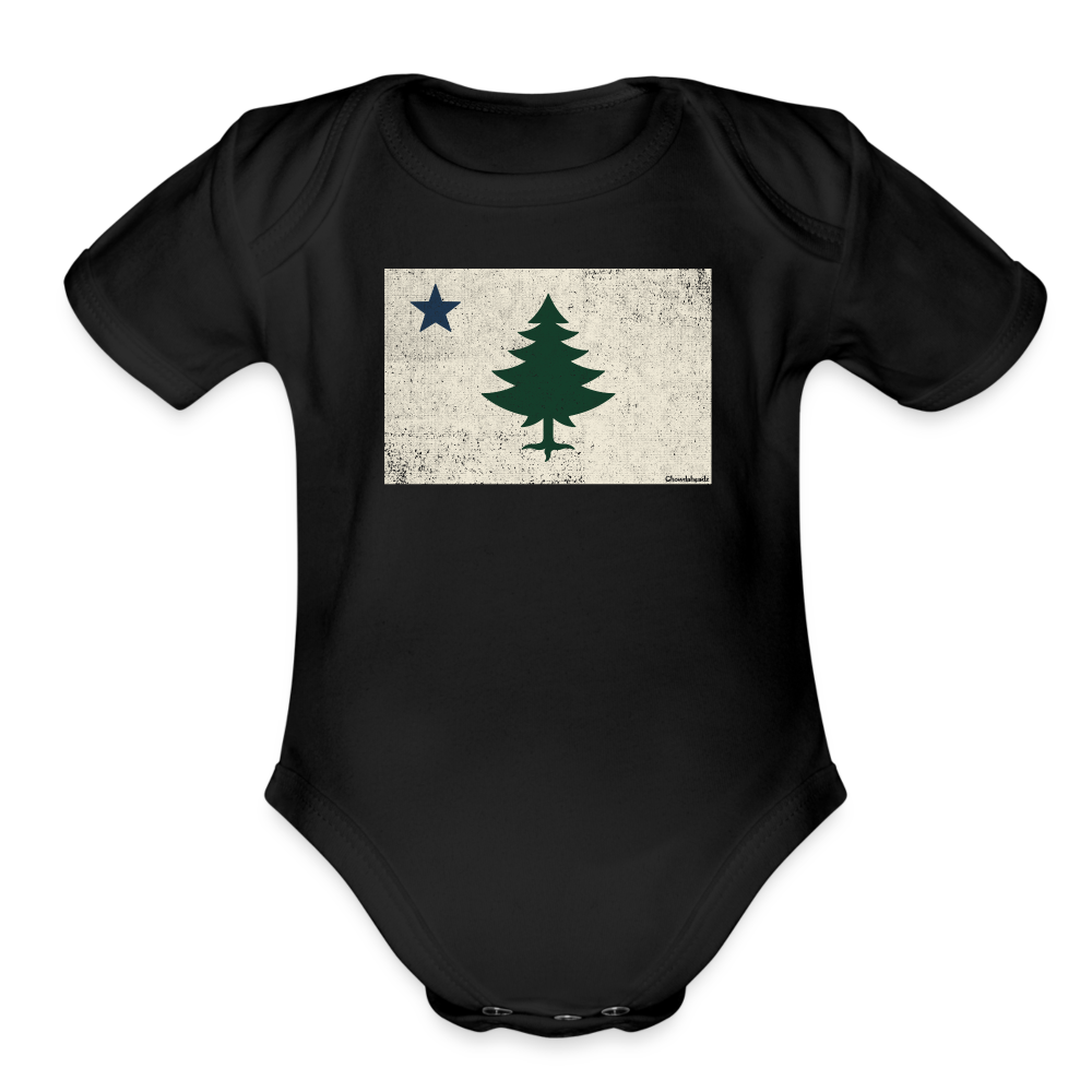Vintage Maine Flag Infant One Piece - black