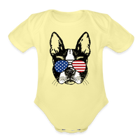 Patriotic Boston Terrier Infant One Piece - washed yellow