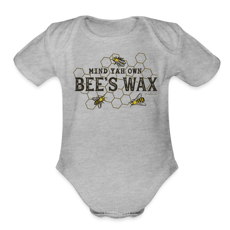 Mind Your Own Bee's Wax Infant One Piece - heather grey