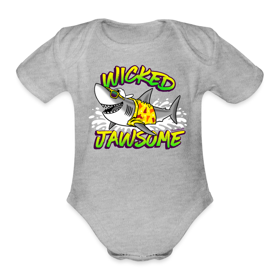 Wicked Jawsome Infant One Piece - heather grey