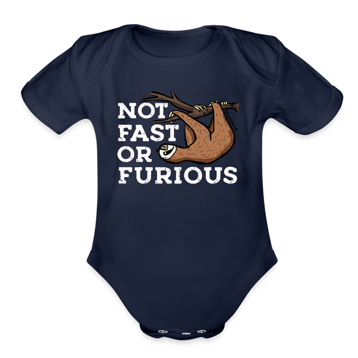 Not Fast Or Furious Infant One Piece - dark navy