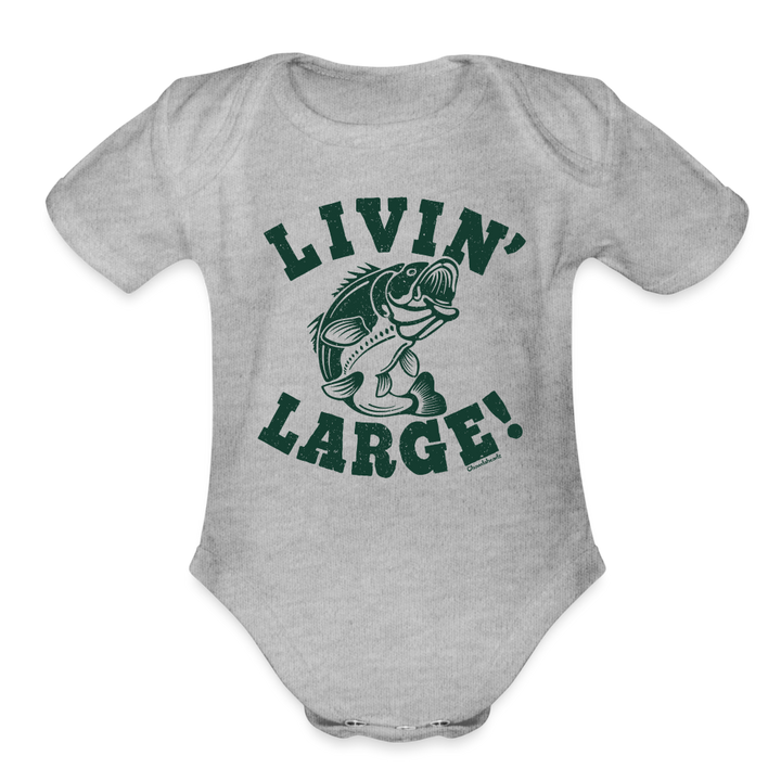Livin' Large Bass Infant One Piece - heather grey