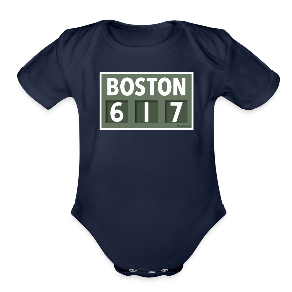 Boston 617 Scoreboard Infant One Piece - dark navy