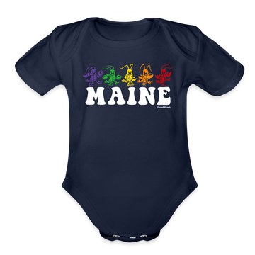 Maine Dancing Lobstahs Infant One Piece - dark navy