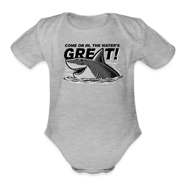 The Water's Great Shark Infant One Piece - heather grey