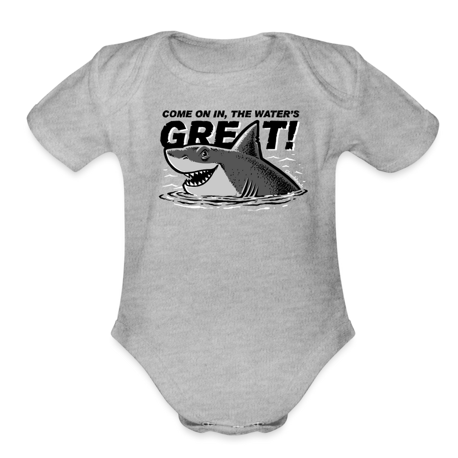 The Water's Great Shark Infant One Piece - heather grey