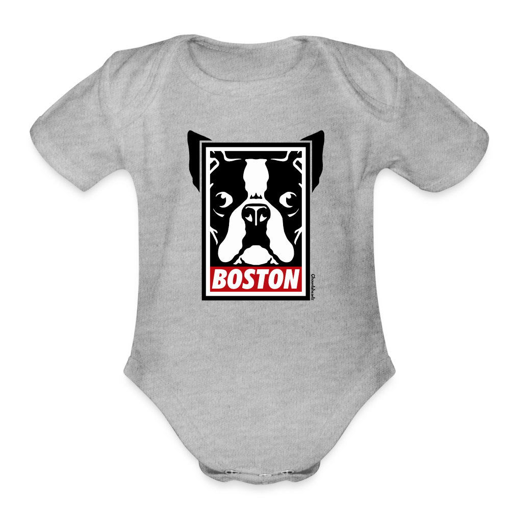 Boston Terrier Frame Infant One Piece - heather grey
